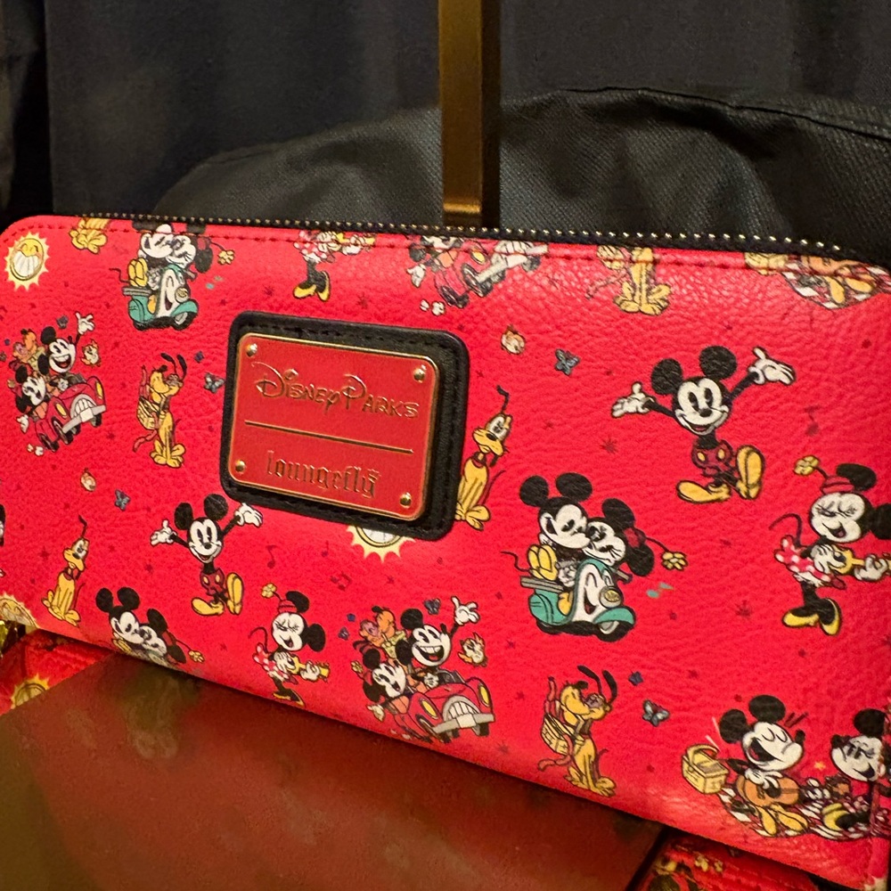 Loungefly Disney Parks Mickey and Minnie’s Runaway Railway Zip-Around Wallet - Picture 3 of 16